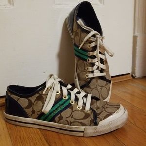 Coach Folly Sneakers Green Stripes size 7